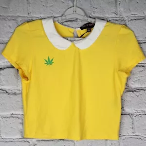 Dolls Kill Yellow Lil Miss Pot Brownie Halloween Costume Top, Women's Small - Picture 1 of 8