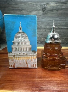 Avon The Capitol Leather After Shave Full Bottle In Box 5 FL.Oz Amber - Picture 1 of 4