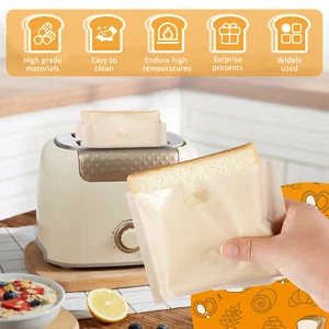 Nonstick Toaster Bags Heat Resistant Toaster Sandwich Bags Reusable∝♔ - Picture 1 of 12