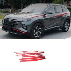 For Hyundai Tucson 2022 2023 Red Body Side&Bumper Molding Strip Trim Sticker Set - Imagen 1 de 9