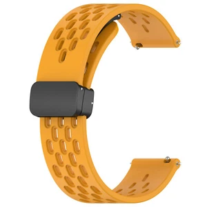 22mm Hole-shape Magnetic Buckle Silicone Watch Band Strap Bracelet for Huawei - Imagen 1 de 40