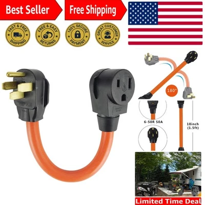 Certified 1.5FT Welder Adapter Cord NEMA 14-50P to 6-50R - Flexible & Durable - Image 1 of 4