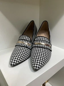 Chic Houndstooth Print High Heel Shoe Size 5.5 EUR 35 - Picture 1 of 9