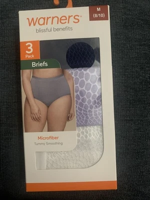 Warners Blissful Benefits Tummy Smoother Microfiber Brief 3-Pack-size:M(8/10) - Image 1 of 4