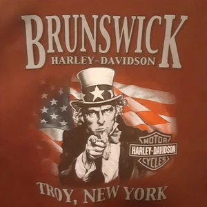 Felpa Harley-Davidson Uomo 2XL Girocollo Motociclista Marrone New York - Foto 1 di 10