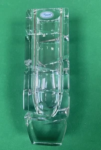 Jarrón de cristal de plomo Rogaska Eslovenia pesado abstracto modernista brutalista estilo MCM - Imagen 1 de 15