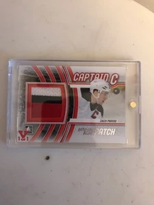 2012 INTHEGAME ZACH PARISE#M-59 CAPTAIN C 3 COLOR JERSEY..1/1 SILVER PATCH - Picture 1 of 2