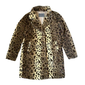 Cavalini Kunstfellmantel Damen Größe M Leopardenmuster geknöpft Mobwife Luxus - Bild 1 von 8