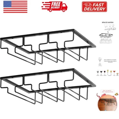 Estante para copas de vino - Debajo del gabinete Vajilla Soporte para copas de vino Almacenamiento Ha... Foto 1 de 4