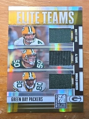 2007 Donruss Elite Teams Jerseys # 17/25 Brett Favre AJ Hawk Donald Driver G U - Imagem 1 de 2