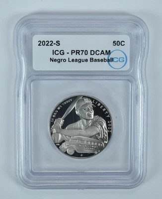 2022-S Negro Leagues Baseball Commemorative Half Dollar PR70 DCAM ICG - Image 1 of 4