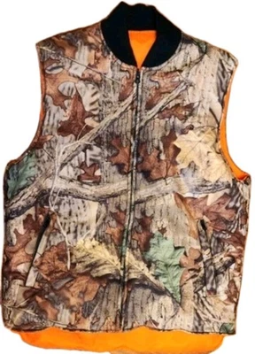 WFS Element Gear Vest Men's XL Camo Hunting Orange Reversible Hunting Vest Zip - Image 1 of 4
