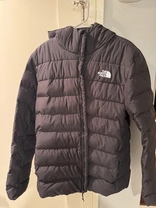 North Face Mens Down Aconcagua 2 Hoodie Down Jacket XL Black 550 Fill Puffer - Picture 1 of 3