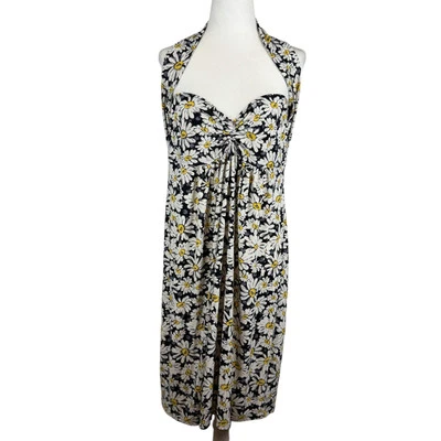 Vestido Norma Kamali Mujer Diana Negro Margarita Halter Cuello Talla L Retro Pinup Informal Foto 1 de 4