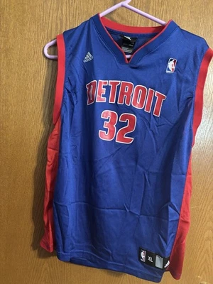 Vintage Adidas Detroit Pistons Jersey Rip Hamilton 32 Blue Youth XL Nylon NBA - Image 1 of 3
