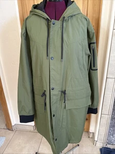 MSX BY MICHAEL STRAHN MENS LG JACKET OLIVE POLYESTER COAT HOOD RAIN/WIND RESIST - Picture 1 of 8