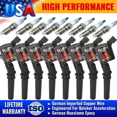 8X Ignition Coil Pack and Spark Plug For 1998-2010 LINCOLN TOWN CAR V8 4.6 DG508 - Image 1 of 4