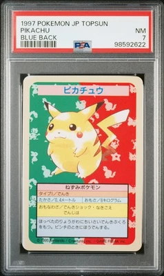 NO NUMBER Pikachu Pokemon 1997 Topsun Blue Back Japanese PSA 7 - Image 1 of 2