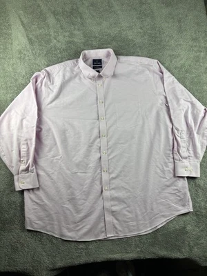 Camisa de vestir Oxford Stafford Travel sin arrugas para hombre 19 36-37 rosa manga larga Foto 1 de 4
