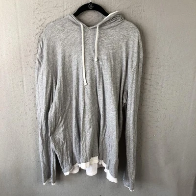 Vince Hoodie Mens 2XL Gray Heather Pima Cotton Pullover Lightweight Layer Peru - Image 1 of 4