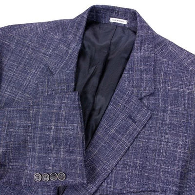 E.Thomas x Joseph Abboud Mens 48S Blue Wool Silk Linen Blazer Jacket Sport Coat - Image 1 of 4
