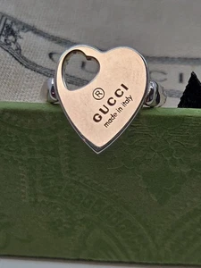 Gucci Ring, Herz, Sterlingsilber, Größe 5,75, Neu  - Bild 1 von 8