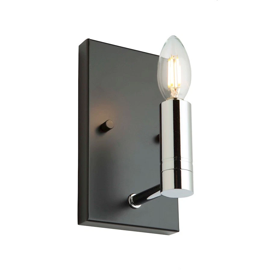 Lámpara de pared Artcraft Carlton 1 luz, negro mate/níquel pulido - AC11387 Foto 1 de 1