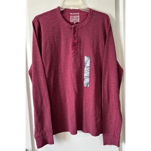 Lucky Brand Para Hombre Vivió en Henley Talla Grande Granate Nuevo con Etiquetas Rojo Óxido - Imagen 1 de 3