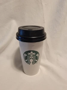 Starbucks Classic Green Mermaid Logo White Ceramic Traveler Mug Tumbler 12oz New - Picture 1 of 9