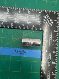Vintage Husky Tools 14mm Shallow Chrome Metric Socket 12 pt 1/2" Drive, Made USA - Picture 1 of 5