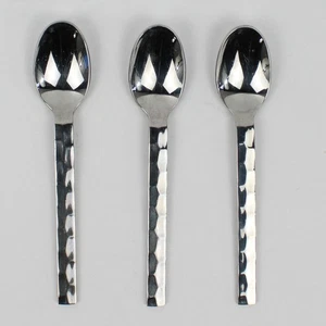Lot of 3 Cambridge Silver Teaspoons 18/10 Stainless CBS123 Pattern Hammered 6.75 - Picture 1 of 5