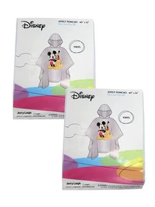 Adult Disney Mickey Mouse & Pluto Rain Poncho 2-Pack Set Water Resistant - Picture 1 of 6
