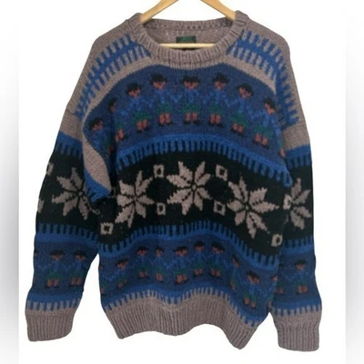 Vintage Artesania Wool Made in Bolivia Chunky Knit Handmade Sweater - Large - Image 1 of 4