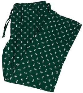Pantalones de pijama Croft & Barrow para hombre talla L verde estampado de fútbol bolsillos de salón - Imagen 1 de 8