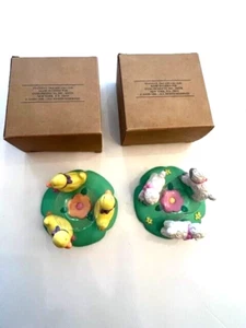 Avon Easter Egg Holders New in Box 1996 Lambs and Ducks - Picture 1 of 2