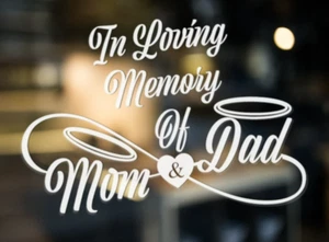 In Loving Memory Decal, Mom and Dad Memorial Decal, Car Decal, Truck Decal - Picture 1 of 11