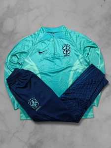 Vintage Nike Brasilien Tracksuit Größe L Blau Herren Y2K Trainingsanzug - Bild 1 von 10