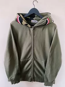 Vintage Y2K A Bathing Ape Bape Land 1st Anniversary Shark Fullzip Hoodie Kaki - Bild 1 von 10