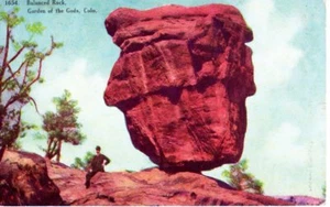 Postal de colección Colorado 1654 Balanced Rock Garden of the Gods 1908 marca postal - Imagen 1 de 2