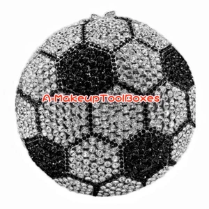 Crystal Football Soccer Ball Shaped Party Evening Wedding Bridal Clutch Bag C94 - Picture 1 of 11