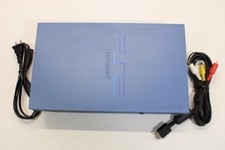 Sony PS2 Fat Metallic Blue Console AC AV Bundle PS 2 Japan Import 2PC110