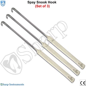 X3-Surgical Spay Snook Hook 8" Ovariohysterectomy Medical Veterinary Instruments - Picture 1 of 8