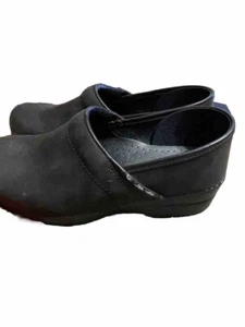 Dansko Clogs Womens Sz 40 Black Brown Marble Patent Leather Professional Comfort - Picture 1 of 6