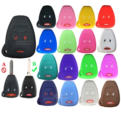 Fit Chrysler Dodge Jeep 3 Button Remote Smart Key Fob Silicone Skin Case Cover - Image 1 of 4
