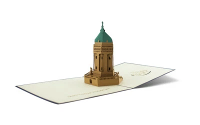 Mannheimer Wasserturm - 3D Klappkarte von Artis Design mit Umschlag - Bild 1 von 3