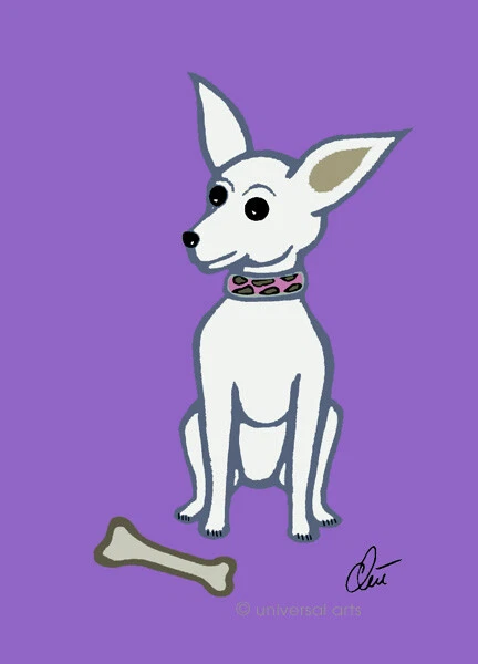 JACQUELINE DITT - The Chihuahua Dog o.Mini ACEO ltd.Druck Grafik ger.sig.Hund  - Bild 1 von 3