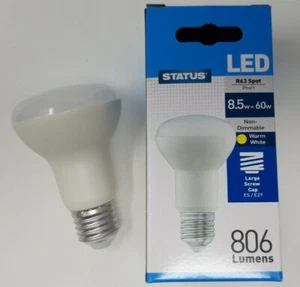 8.5w = 60w LED Reflector Spot Light Bulb Lamp ES Screw In R63 Warm White - Picture 1 of 16