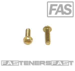 (100) 6-32x1/2 Brass Slotted Round Head Machine Screws #6-32 - Solid Brass - Picture 1 of 4