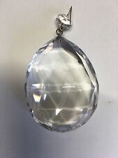 #507 Czech 80 MM Large Pendalogues Glass Crystal Tear Drop With Silver Pin -bead