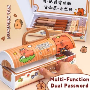Handheld Pencil Case With Dual Password Lock Pen Bag Student Gift - Picture 1 of 11